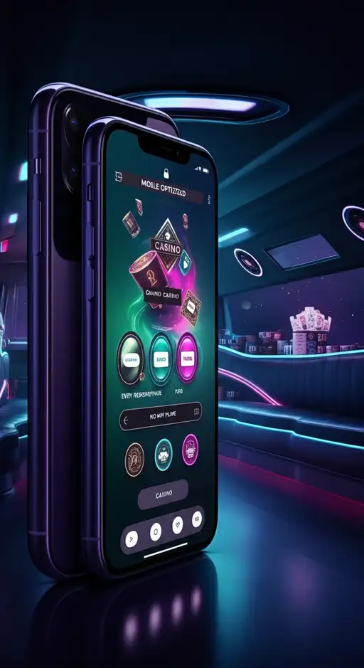 Stellar Spins Casino PWA interface on a smartphone screen showing slots and navigation menu for mobile gaming.